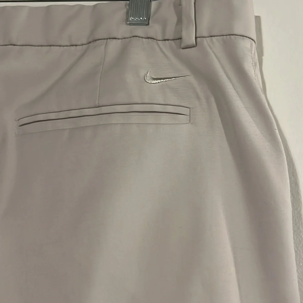 Nike mens cream flat front dri-fit shorts
